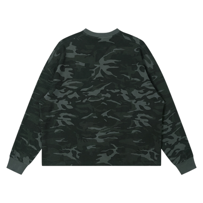 BVO® RECORDS WAFFLE LS TEE [NIGHT WOODLAND CAMO]