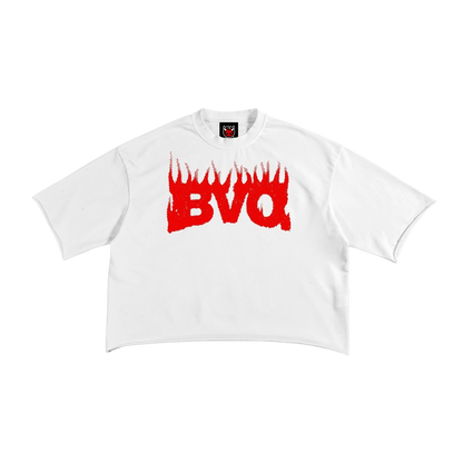 BVO® CRIMSON FLAME RAW EDGE TEE [WHITE]