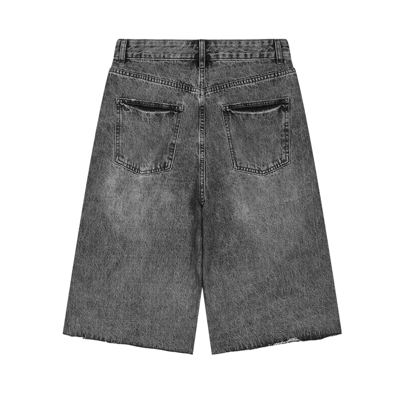 BVO® DENIM STAPLE LOGO© VINTAGE WIDE LEG SHORTS [BLACK]
