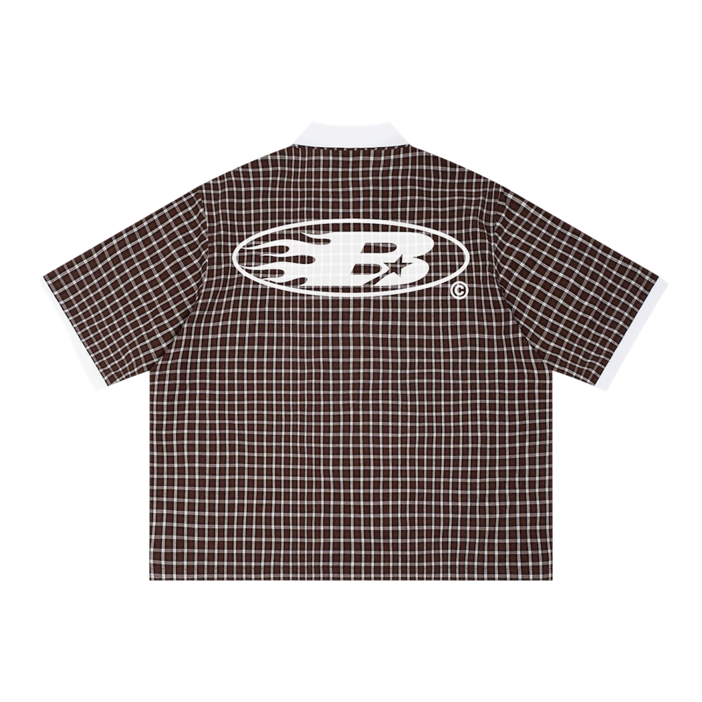 STAPLE LOGO© PLAID POLO SHIRT [BROWN]