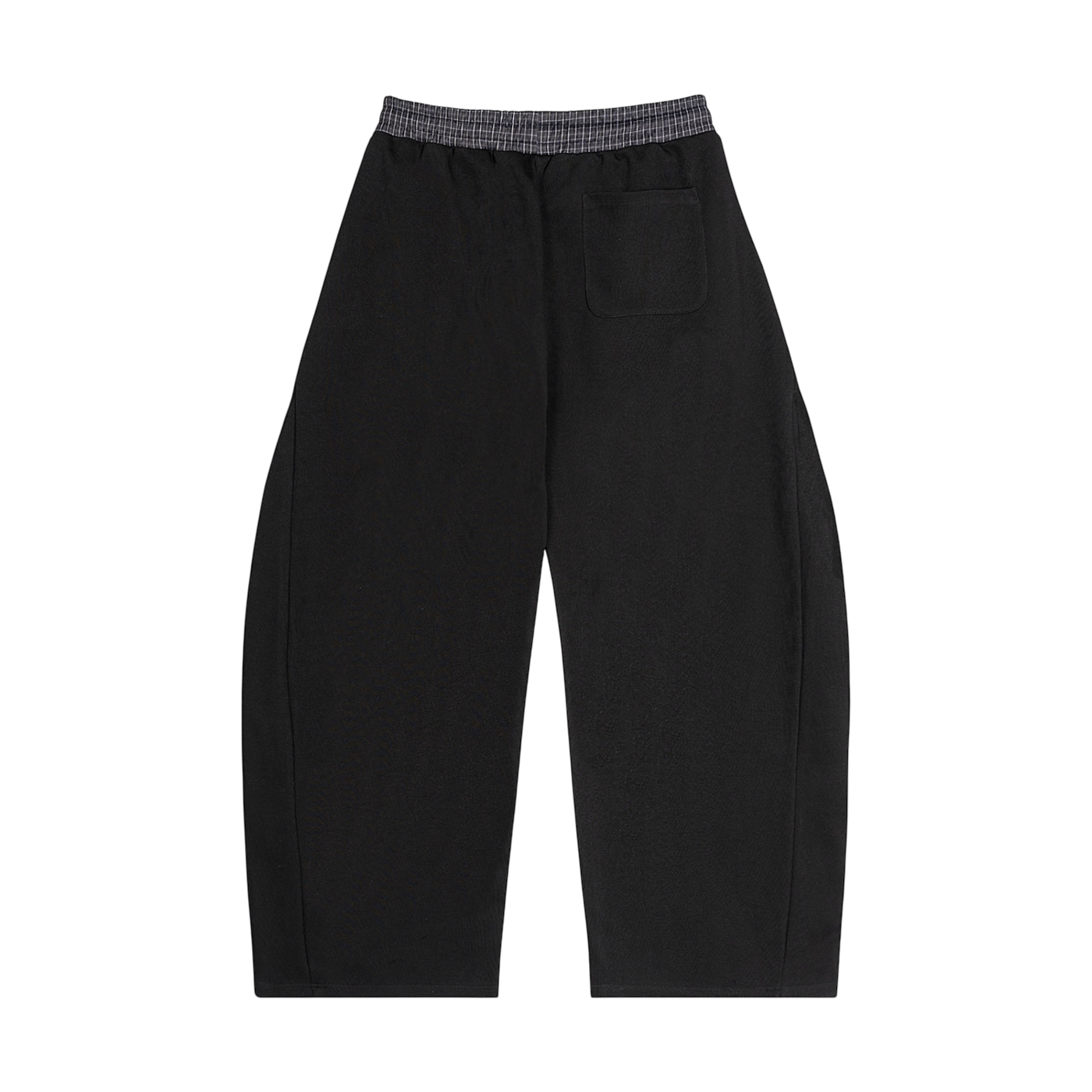 FRAT LOGO PLAID WAISTBAND BARREL SWEATPANTS [BLACK]