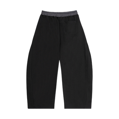 FRAT LOGO PLAID WAISTBAND BARREL SWEATPANTS [BLACK]