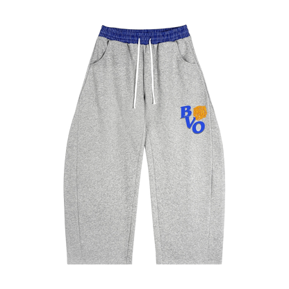 FRAT LOGO PLAID WAISTBAND BARREL SWEATPANTS [GREY]