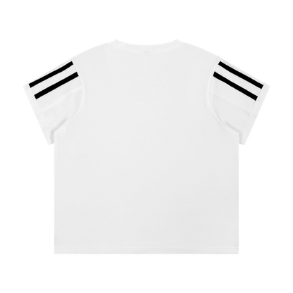 WMNS UNITY LOGO® VARSITY STRIPE TEE [WHITE]