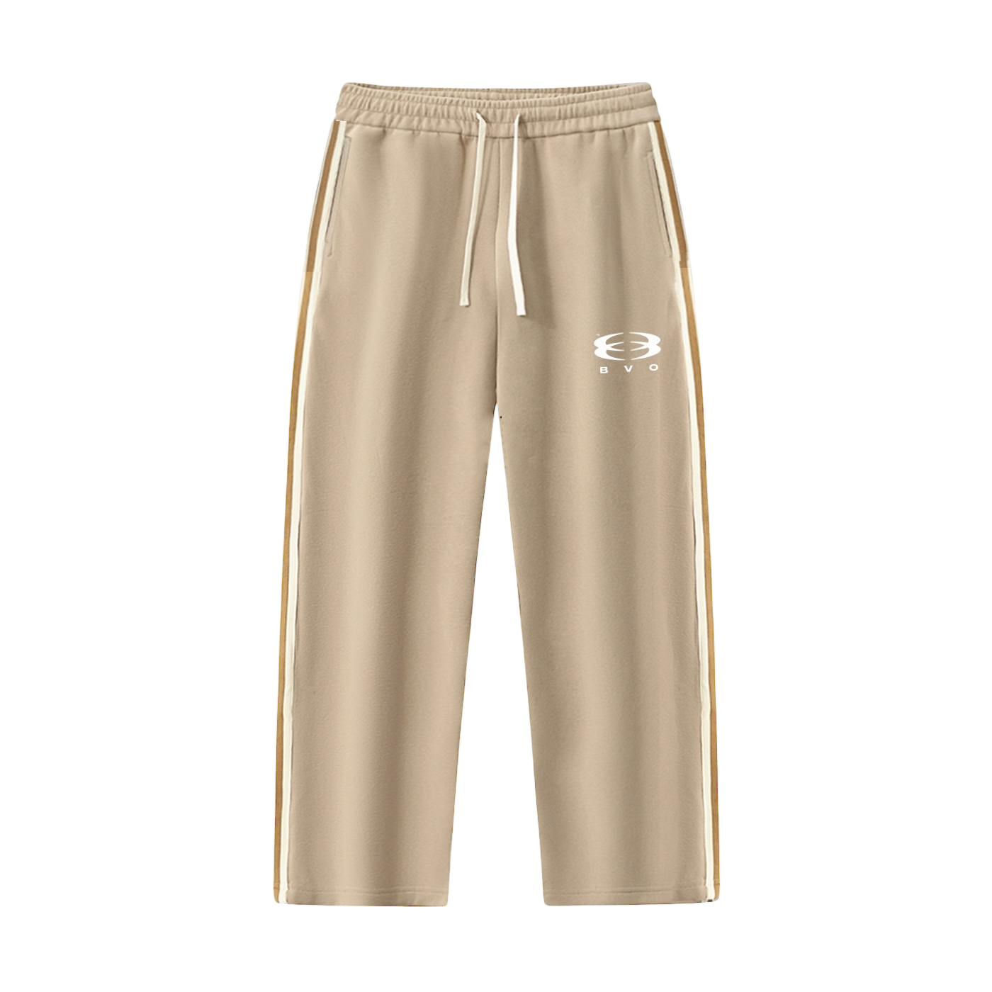 UNITY LOGO® SIDE-STRIPE STRAIGHT-LEG BOTTOMS [BEIGE]