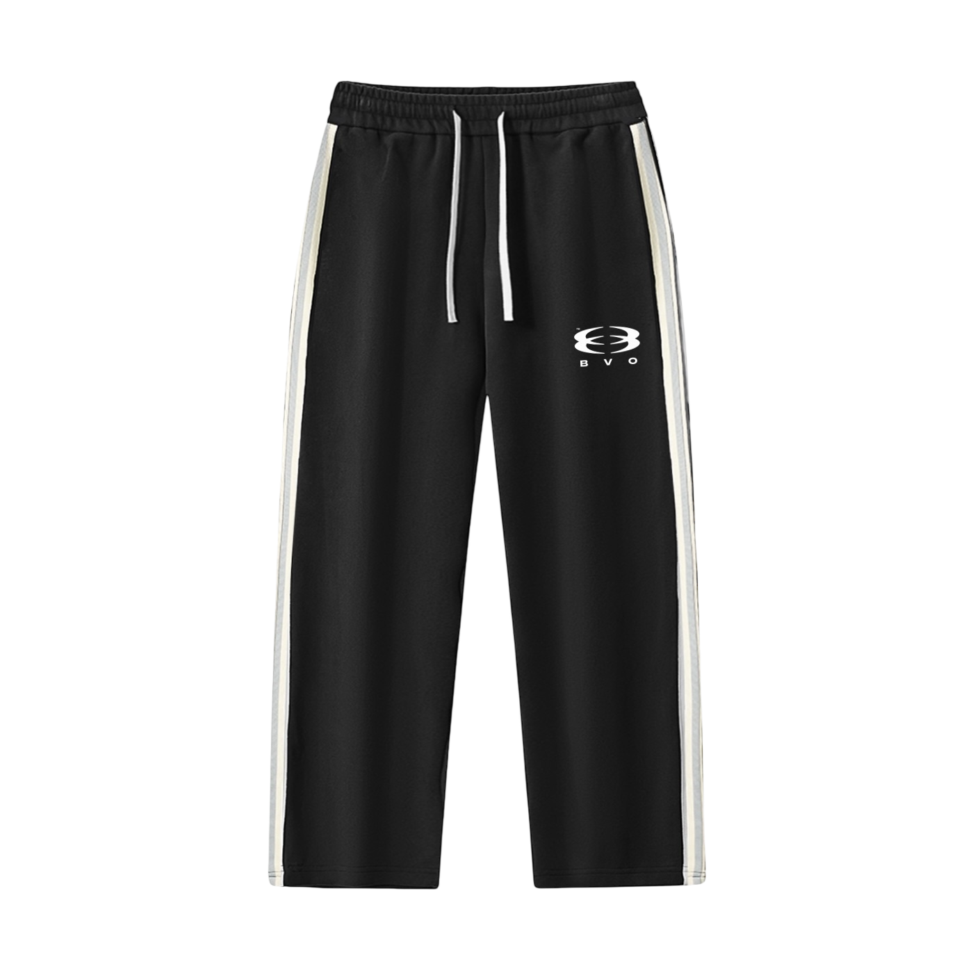 UNITY LOGO® SIDE-STRIPE STRAIGHT-LEG BOTTOMS [BLACK]