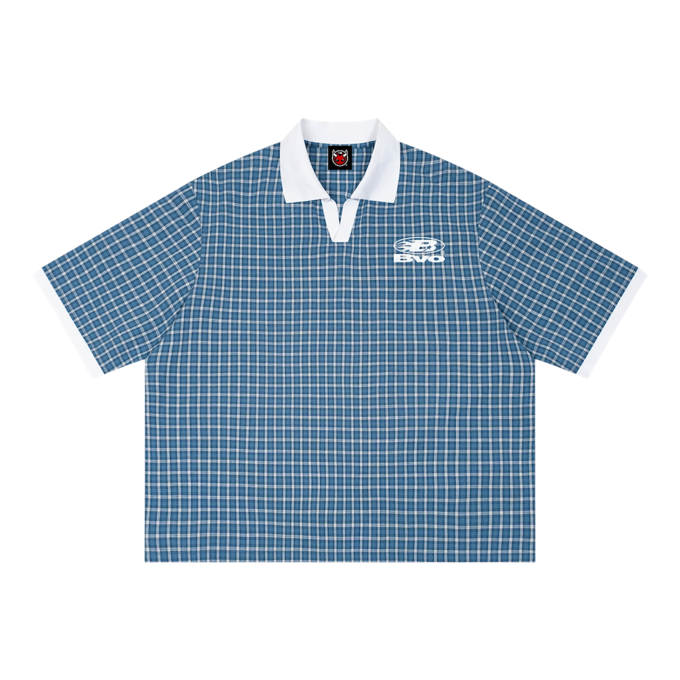 STAPLE LOGO© PLAID POLO SHIRT [BLUE]