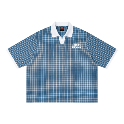 STAPLE LOGO© PLAID POLO SHIRT [BLUE]