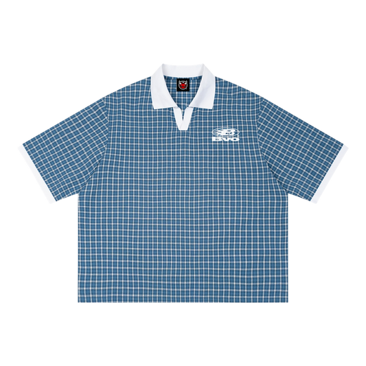 STAPLE LOGO© PLAID POLO SHIRT [BLUE]