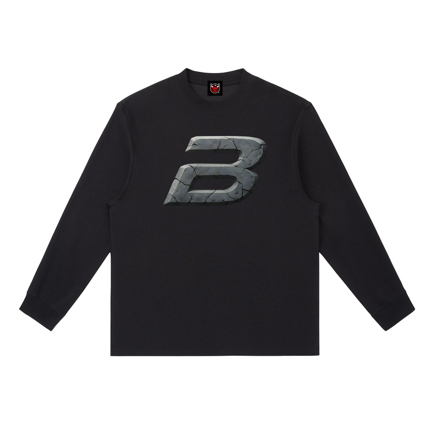 STONE LOGO LS TEE [BLACK]