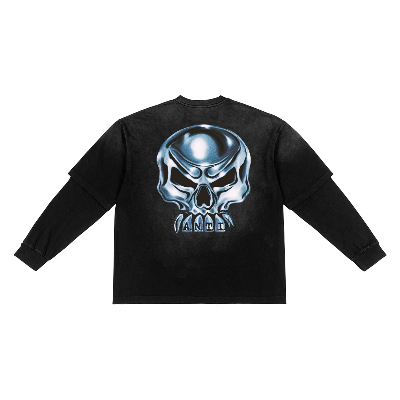ANTI TWO-PIECE LS TEE [BLACK]