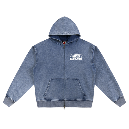 STAPLE LOGO© ZIP HOODIE [BLUE WASH]