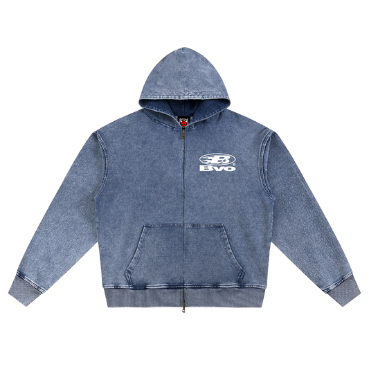 STAPLE LOGO© ZIP HOODIE [BLUE WASH]
