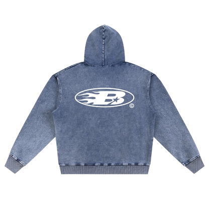 STAPLE LOGO© ZIP HOODIE [BLUE WASH]