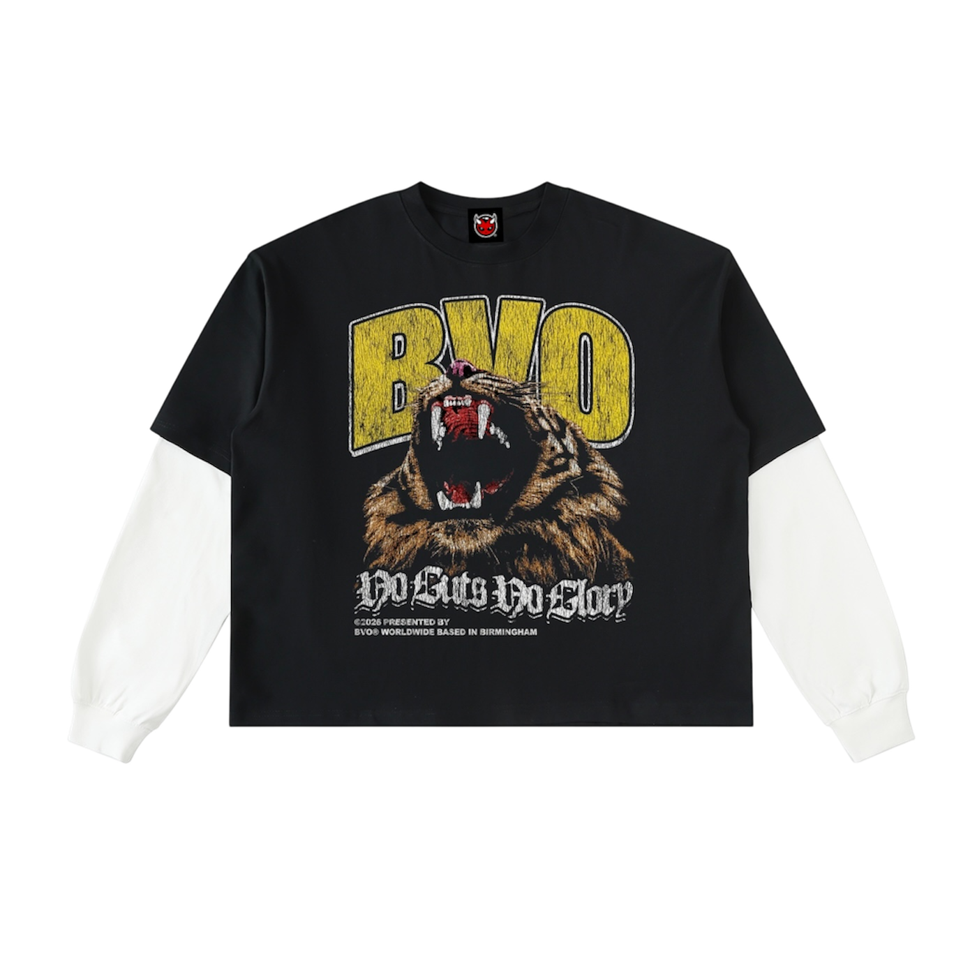NO GUTS NO GLORY TWO-PIECE LS TEE [BLACK/WHITE]