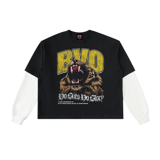 NO GUTS NO GLORY TWO-PIECE LS TEE [BLACK/WHITE]