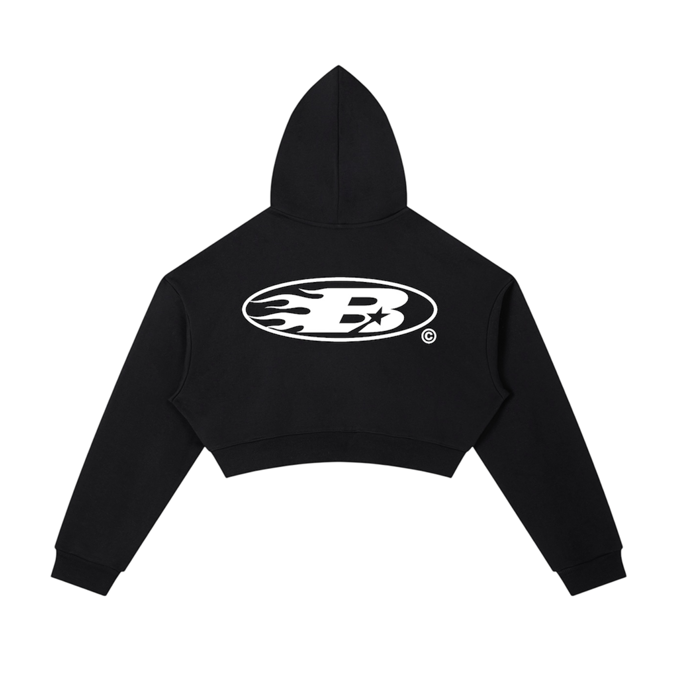 WMNS STAPLE LOGO© CROPPED ZIP HOODIE [BLACK]