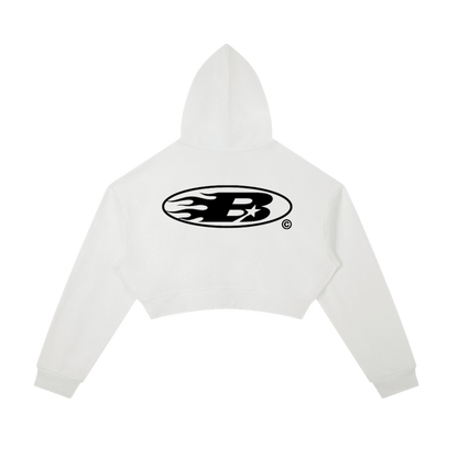 WMNS STAPLE LOGO© CROPPED ZIP HOODIE [WHITE]