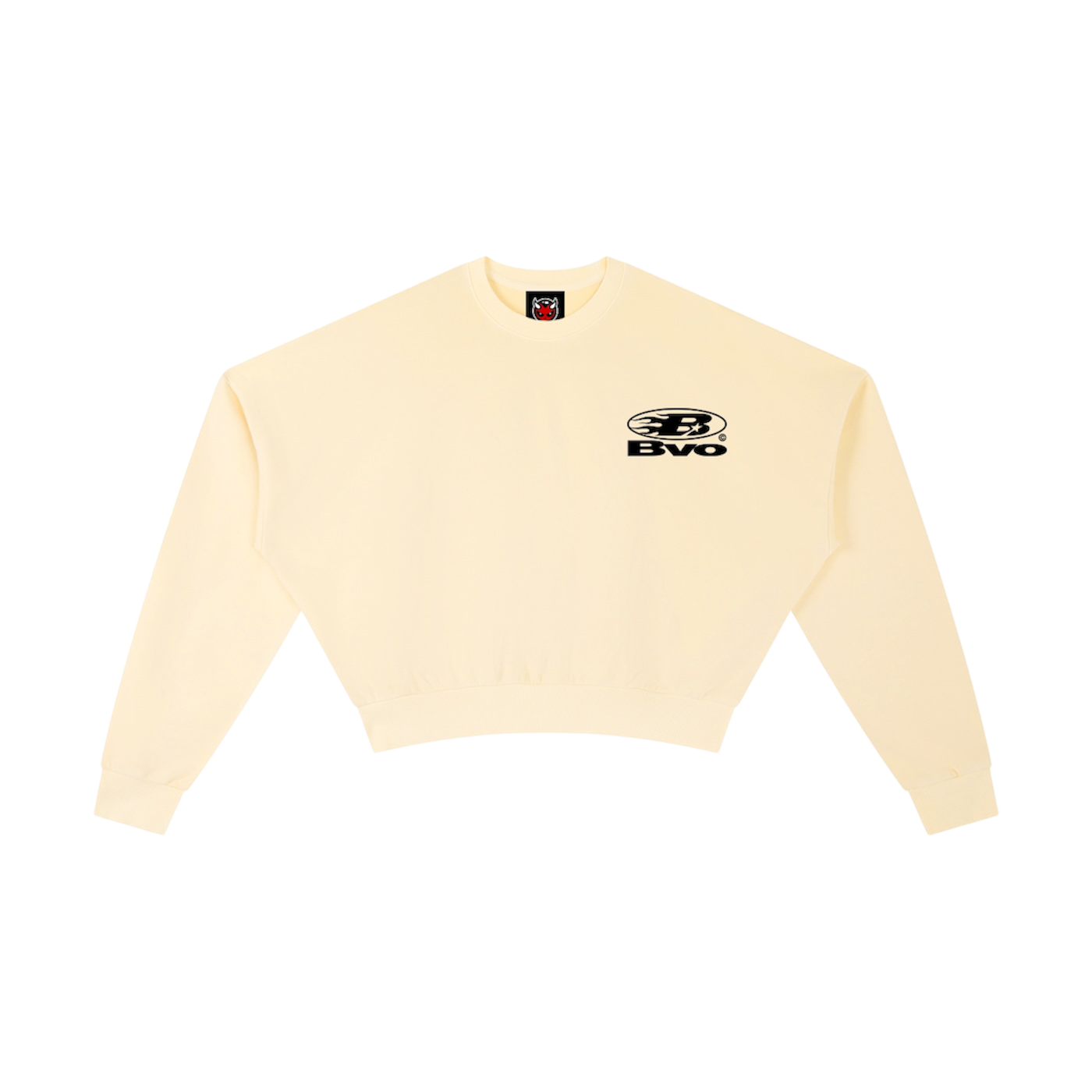 WMNS STAPLE LOGO© CROPPED SWEATSHIRT [BEIGE]