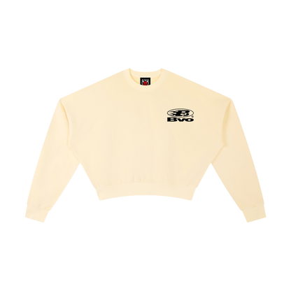 WMNS STAPLE LOGO© CROPPED SWEATSHIRT [BEIGE]