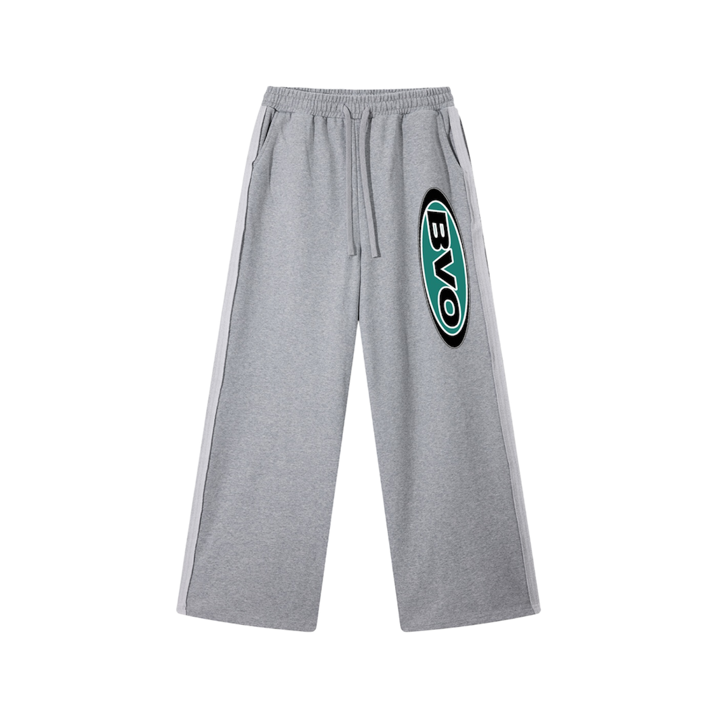 BVO® CONTRAST TAPE STRAIGHT-LEG SWEATPANTS [GREY]