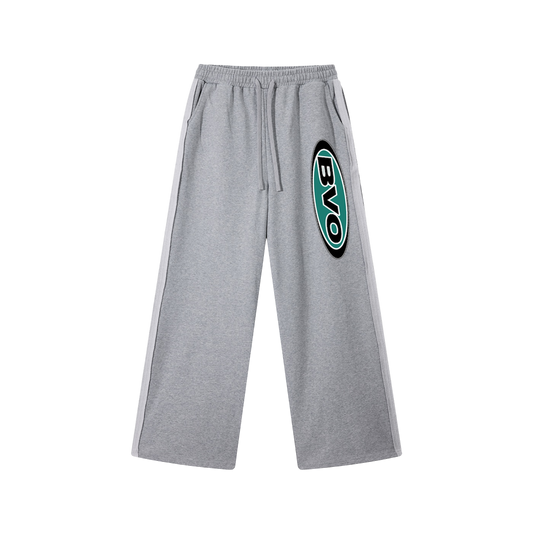 BVO® CONTRAST TAPE STRAIGHT-LEG SWEATPANTS [GREY]