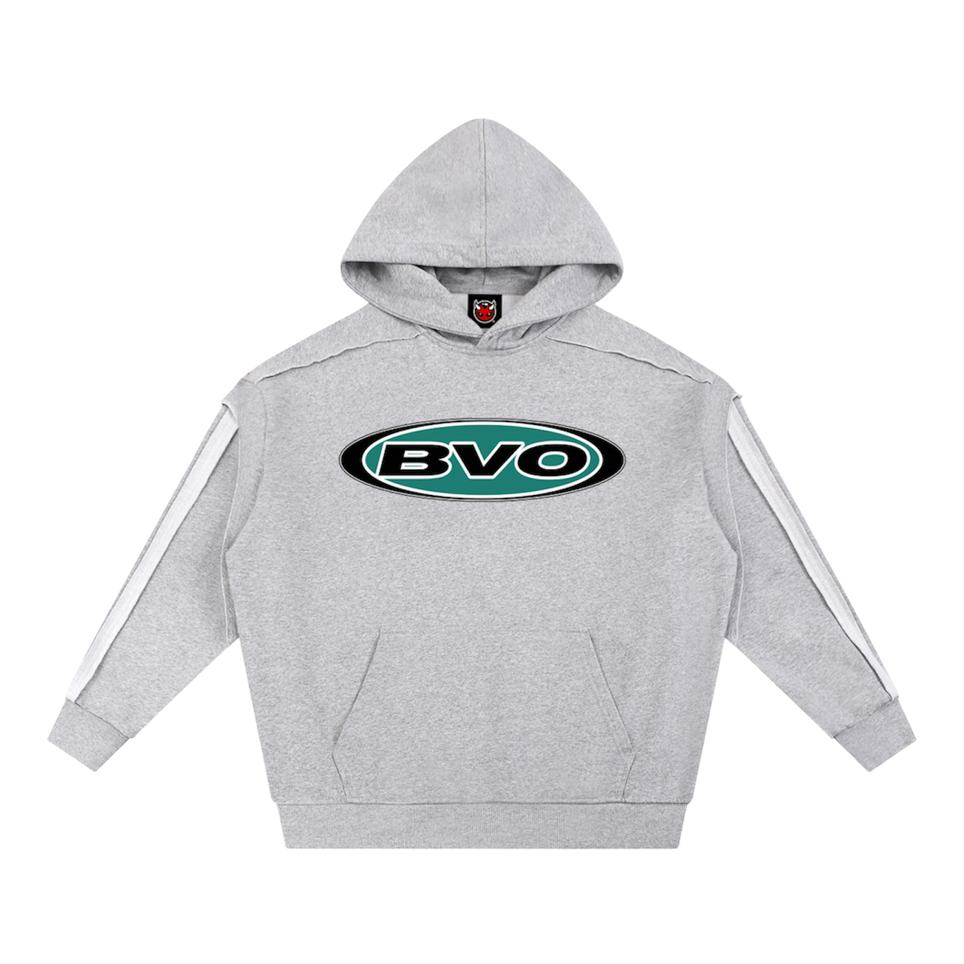BVO® CONTRAST TAPE HOODIE [GREY]