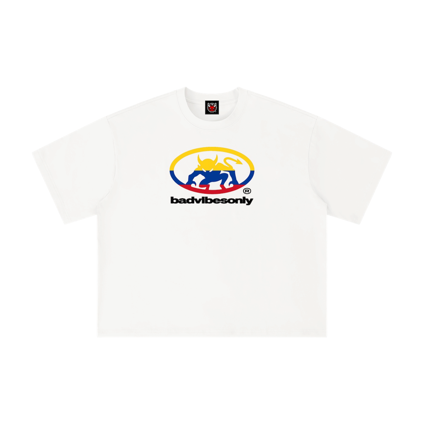 BADVIBESONLY® COLOMBIA TEE [WHITE]