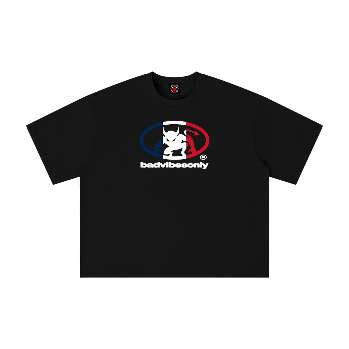 BADVIBESONLY® FRANCE TEE [BLACK]
