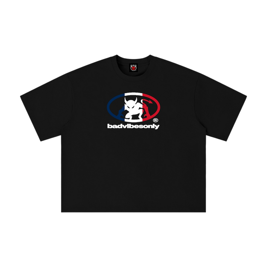 BADVIBESONLY® FRANCE TEE [BLACK]