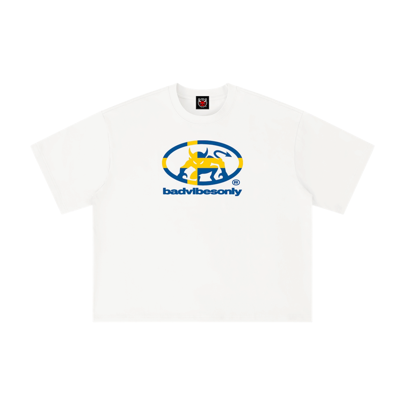 BADVIBESONLY® SWEDEN TEE [WHITE]