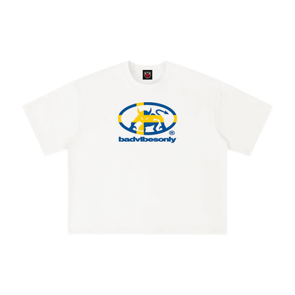 BADVIBESONLY® SWEDEN TEE [WHITE]