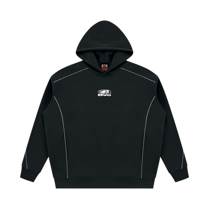 STAPLE LOGO© PIPING FLEECE HOODIE [BLACK]