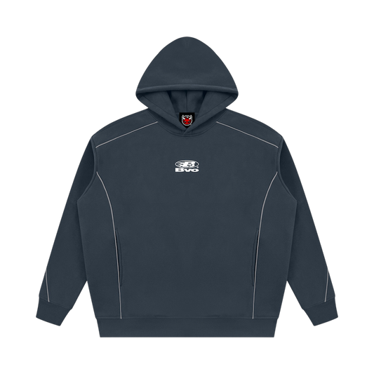 STAPLE LOGO© PIPING FLEECE HOODIE [NAVY BLUE]