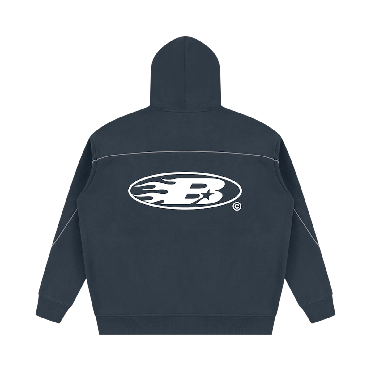 STAPLE LOGO© PIPING FLEECE HOODIE [NAVY BLUE]