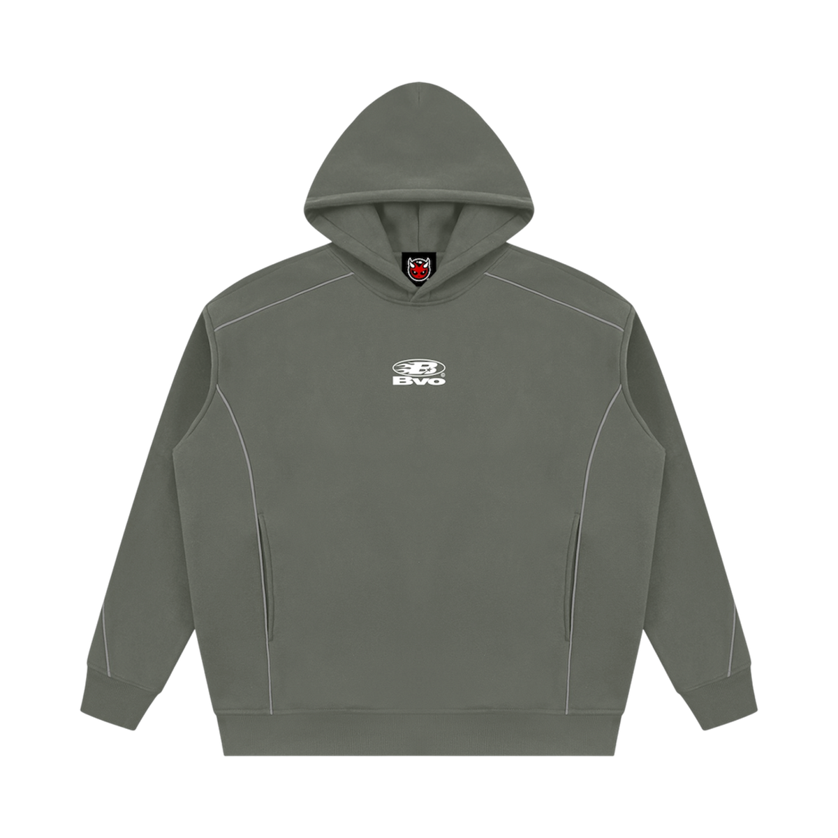 STAPLE LOGO© PIPING FLEECE HOODIE [KHAKI]