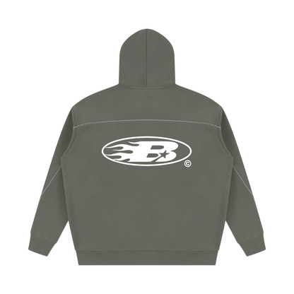 STAPLE LOGO© PIPING FLEECE HOODIE [KHAKI]