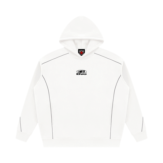 STAPLE LOGO© PIPING FLEECE HOODIE [WHITE]