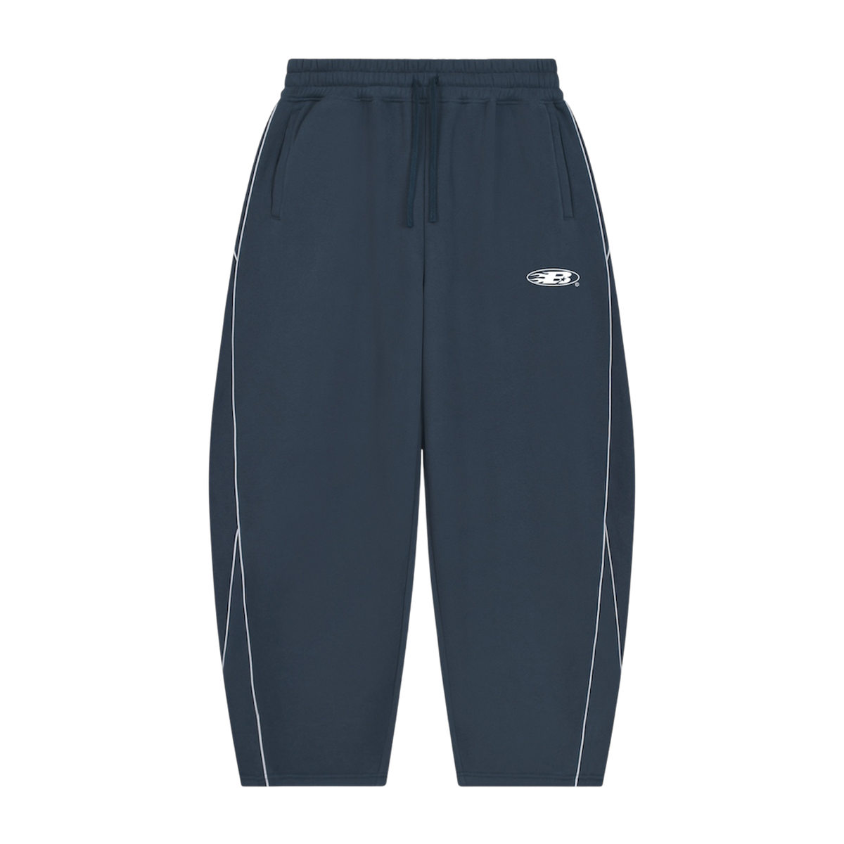STAPLE LOGO© PIPING FLEECE BARREL LEG SWEATPANTS [NAVY BLUE]