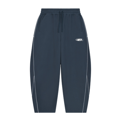 STAPLE LOGO© PIPING FLEECE BARREL LEG SWEATPANTS [NAVY BLUE]