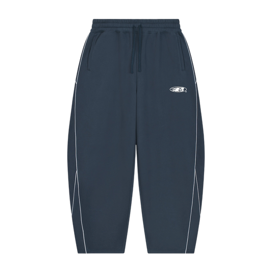 STAPLE LOGO© PIPING FLEECE BARREL LEG SWEATPANTS [NAVY BLUE]