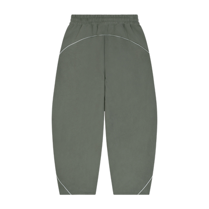 STAPLE LOGO© PIPING FLEECE BARREL LEG SWEATPANTS [KHAKI]