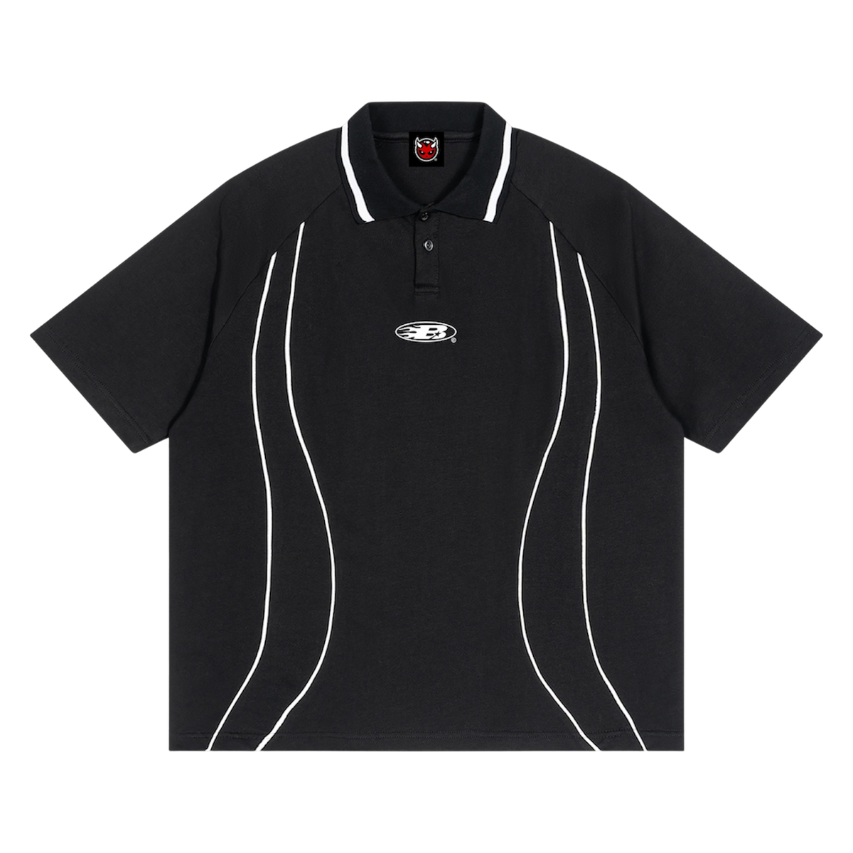 STAPLE LOGO© PIPING POLO SHIRT [BLACK]