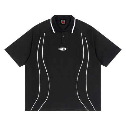 STAPLE LOGO© PIPING POLO SHIRT [BLACK]