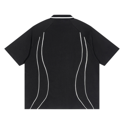 STAPLE LOGO© PIPING POLO SHIRT [BLACK]