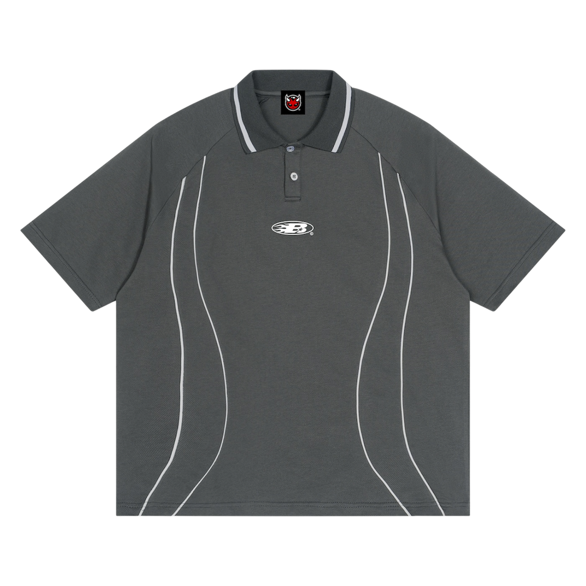 STAPLE LOGO© PIPING POLO SHIRT [GREY]
