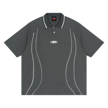 STAPLE LOGO© PIPING POLO SHIRT [GREY]