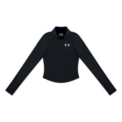 WMNS UNITY LOGO® QUARTER-ZIP YOGA TEE [BLACK]