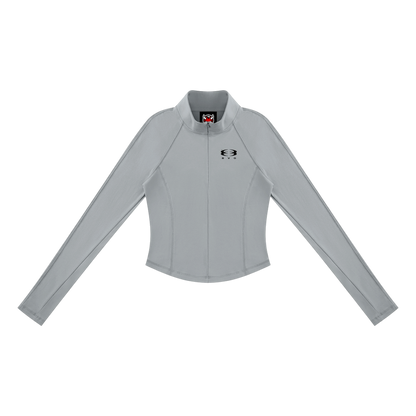 WMNS UNITY LOGO® QUARTER-ZIP YOGA TEE [GREY]