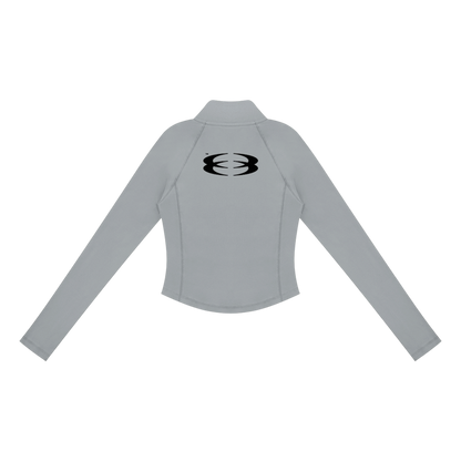 WMNS UNITY LOGO® QUARTER-ZIP YOGA TEE [GREY]